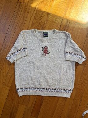 Cottage Crew Short-Sleeve Knit Sweater